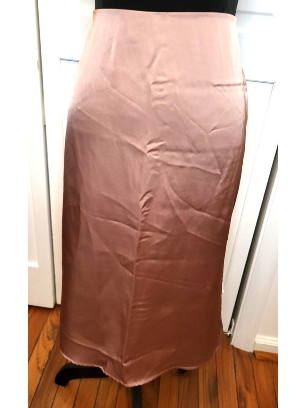 Dress Forum Mauve Satin Midi Skirt M Elastic Minimalist Elegant Feminine Preppy